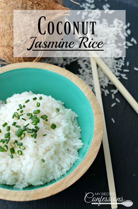 Coconut Jasmine Rice, Jasmine Rice Recipes, Coconut Rice Recipe, Rice Recipes For Dinner, Coconut Rice, Jasmine Rice, Perfect Side Dish, Rice Dishes, Yummy Sides