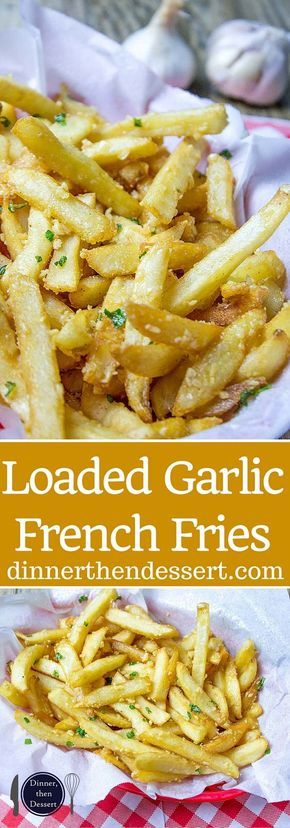 Oven Baked Loaded Garlic French Fries tossed in slightly warmed chopped garlic, olive oil and kosher salt, just like you enjoy at the ball game! Garlic French Fries, Truck Business, Pasta Sides, French Recipes, Garlic Olive Oil, Garlic Fries, Cheese Fries, Think Food, Chopped Garlic