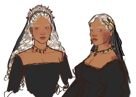 Baela Targaryen Fanart, Black Targaryen, Baela And Rhaena, Dragon Twins, Targaryen Fanart, Baela Targaryen, Targaryen Women, Rhaena Targaryen, Asoiaf Fanart