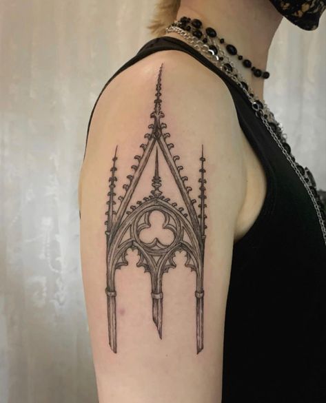 Gothic Cathedral Window Tattoo, Victorian Window Tattoo, Curtain Tattoo, Gothic Church Tattoo, Altar Tattoo, Cathedral Window Tattoo, Gothic Cathedral Tattoo, Stained Glass Window Tattoo, Gothic Architecture Tattoo