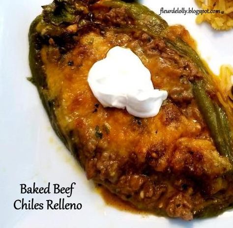 Beef Chili Relleno Recipe, Beef Chile Relleno, Beef Chile, Stuffed Chili Relleno Recipe, Hatch Chili Recipes, Chile Relleno Recipe, Green Chile Recipes, Chili Relleno, Beef Meals