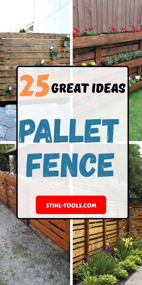 Looking for a unique way to decorate your garden? These 25 pallet fence ideas offer a blend of style and functionality. Easy to build and perfect for creating privacy screens or a chic chicken run, these wooden fences can be customized to fit any outdoor space. Painted or natural, tall or small, find the perfect design to protect and beautify your garden. Pallet Board Fence, Pallet Privacy Fences, Pallet Fence Ideas, Pallet Fence Diy, Privacy Screen Outdoor Diy, Fence For Dogs, Wood Pallet Fence, Pallet Garden Walls, Portable Fence