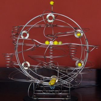 Rolling Ball Sculptures - Kinetic Art and The Movie 'Fracture' Rolling Ball Machine, Rolling Ball Sculpture, Ball Sculpture, Marble Race, Rube Goldberg Machine, Marble Machine, Marble Ball, Marble Run, Glass Balls