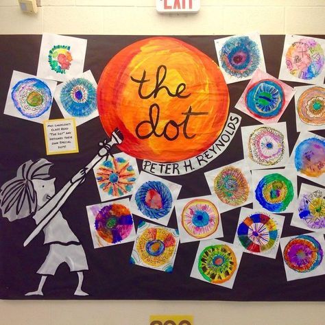 Best 12 The Dot Art Project - "Mark and see where it leads you"  #leads #project #where Dot Day Art, International Dot Day, Kindergarten Art Projects, Dot Day, The Dot, Collaborative Art, Kindergarten Art, Art Lessons Elementary, School Art Projects