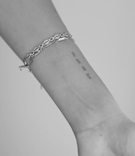 You Are The Sun To Me Tattoo, I Am The Sun Tattoo, You Are Ny Sunshine Tattoos, La La Land Tattoo Minimalist, You Are The Sun Tattoo, You Are Loved Tattoo, The Sun Tattoo, Sun Tattoo Ideas, Shine Tattoo