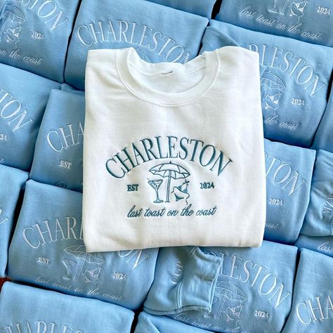 last toast on the coast - Charleston edition🥂🏖️👙🍾🐚☀️🌊 Toast On The Coast Bachelorette Outfits, Charleston Bachelorette Party Theme, Last Toast On The Coast Bachelorette, Palm Springs Bach, Toast On The Coast Bachelorette, Charleston Bachelorette Party, Charleston Bachelorette, Last Toast On The Coast, Toast On The Coast