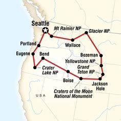 Map of the route for National Parks of the Northwest US Road Trip Map, Camping Places, National Park Road Trip, Us Road Trip, National Parks Trip, Us National Parks, On The Road Again, Rv Travel, To Infinity And Beyond