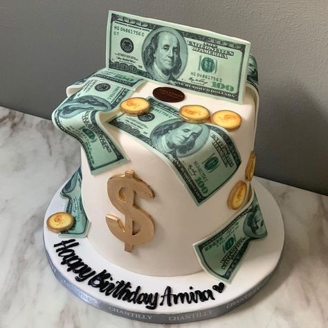 Mary Shane Delos Reyes on Instagram: "#money #cake #dollarbills #gold #coin #birthday #cakedesign #cakesofinstagram" Dollar Bill Cake, Money Birthday Cake, Birth Cakes, Cake Design For Men, Cake Designs For Kids, Cake For Boyfriend, 25th Birthday Cakes, Instagram Money, Birthday Cake For Husband