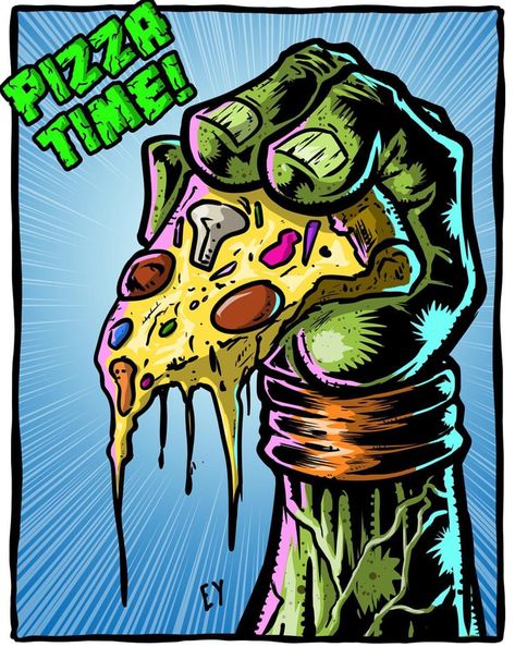 Pizza Time ! • Teenage Mutant Ninja Turtles Ninja Turtles Graffiti, Ninja Turtle Art, Ninja Turtles Comic, Tmnt Pizza, Ninja Turtles Pizza, Ninja Turtle Drawing, Ninja Turtle Pizza, Turtle Ninja, Teenage Turtles