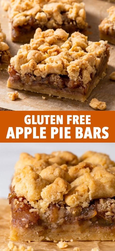 Gluten Free Apple Pie Bars, Gluten Free Apple Pie, Glutenfri Baking, Bars Gluten Free, Gluten Free Bars, Gluten Free Apple, Apple Pie Bars, Easy Gluten Free Desserts, Cookies Gluten Free