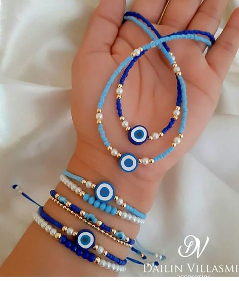 Evil Eye Bracelet Diy, Cord Bracelet Diy, Diy Gifts To Sell, Diy Jewelry Rings, Diy Jewelry Necklace, Beaded Necklace Diy, Diy Bracelet Designs, Diy Bracelets Patterns, Evil Eyes