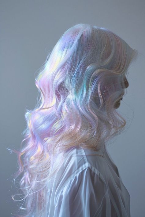 Opalescent Hair, Oil Spill Hair, Moonstone Hair, Iridescent Hair, Futuristic Hair, Glitter Roots, Holographic Hair, Κούρεμα Bob, Opal Hair