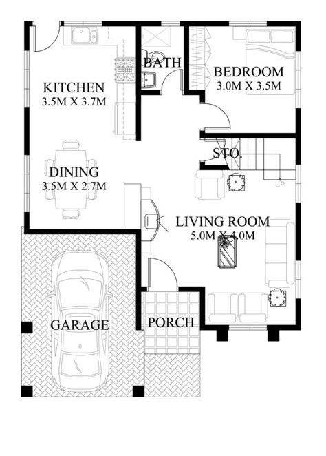 Modern house design MHD-2014013 is a 4 bedroom two story house which can be built in a 200 sq. m. lot having a minimum lot frontage of 12.75 meters. This house is designed for a family of three but… House Plans 2 Storey, Two Storey House Plans, 4 Bedroom House Designs, Orange Floor, Modern Contemporary House Plans, Modern House Floor Plans, 2 Storey House Design, 4 Bedroom House Plans, Two Storey House