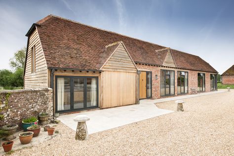 Barn Conversion, Dorset - Country - Exterior - Hampshire - by Pell-Stevens Architects | Houzz UK Barn Exterior Ideas, Barn Conversion Exterior, Converted Barn Homes, Barn House Conversion, Barn Conversion Interiors, Country House Exterior, Bungalow Renovation, Barn Renovation, Barn Design