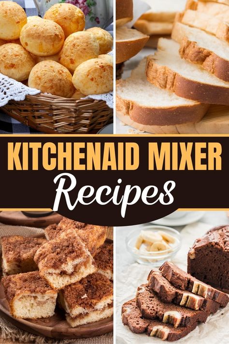 Put your mixer to good use with these easy KitchenAid mixer recipes! From bread to pizza dough to cookies and cakes, you'll feel like a pro baker with these recipes. Kitchenaid Mixer Recipes, Stand Mixer Bread, Kitchenaid Stand Mixer Recipes, Best Kitchenaid Mixer, Stand Mixer Recipes, Kitchen Aid Recipes, Bread Kitchen, Mixer Recipes, Kitchenaid Mixer