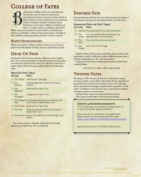 Bard college of fates 5e homebrew dnd Fate Classes, Dnd Bard, D D Classes, Dnd Homebrew, Bard College, Dnd Classes, Ascii Art, One D, Dungeons And Dragons Characters