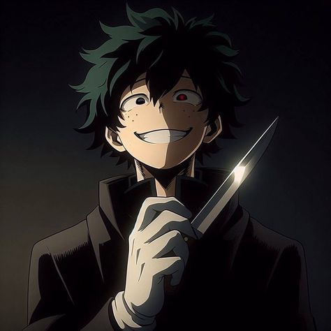 Deku In Real Life, Villain Ochako, Deku Evil, Angry Deku, Yandere Deku, Villain Izuku, Evil Deku, Deku Villain, Batman Cartoon