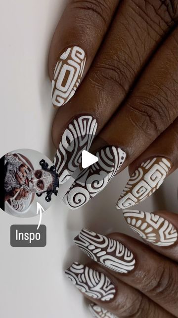 ATL Nail Tech/Nail Artist on Instagram: "Did y’all catch these dope nails on live yesterday? It was so much fun to create these with you all that joined. 
.
.
To this art for inspiration from @thedaniellebrooks and @laolunyc years ago and turned them into GAWJUS nails! With a lil texture! 
.
.
.
#atlnails #atlnailsalon #hapevillenails #nailedit #nailsnailsnails  #nailart #nailartist #tahradidthem #naturalnails #hapevillega #mudcloth #abstractart #fallnails" Kente Cloth Nail Art, Builder Gel Nail Art, Builder Gel Nails, Kente Cloth, On Live, Dope Nails, Gel Nail Art, Nails Designs, Artist On Instagram