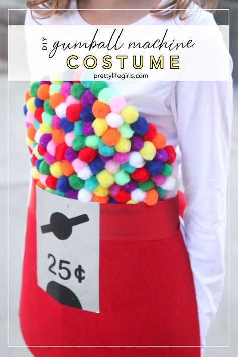 Easy Halloween Costume Idea: DIY Gumball Machine Costume | The Pretty Life Girls Diy Gumball Machine Costume, Gumball Costume, Gumball Machine Costume, Diy Gumball Machine, Snowman Costume, Pregnancy Costumes, Pregnant Halloween Costumes, Easy Halloween Costume, Candy Costumes