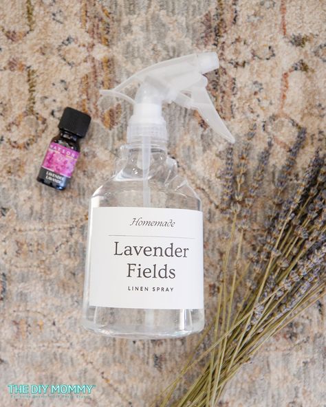 How to Make DIY Linen Spray for the Freshest Smelling Sheets | The DIY Mommy Homemade Linen Spray, Linen Spray Recipe, Diy Linen Spray, Lavender Linen Spray, Lavender Linen, Diy Mommy, Fresh Laundry, Laundry Scents, Plastic Spray Bottle