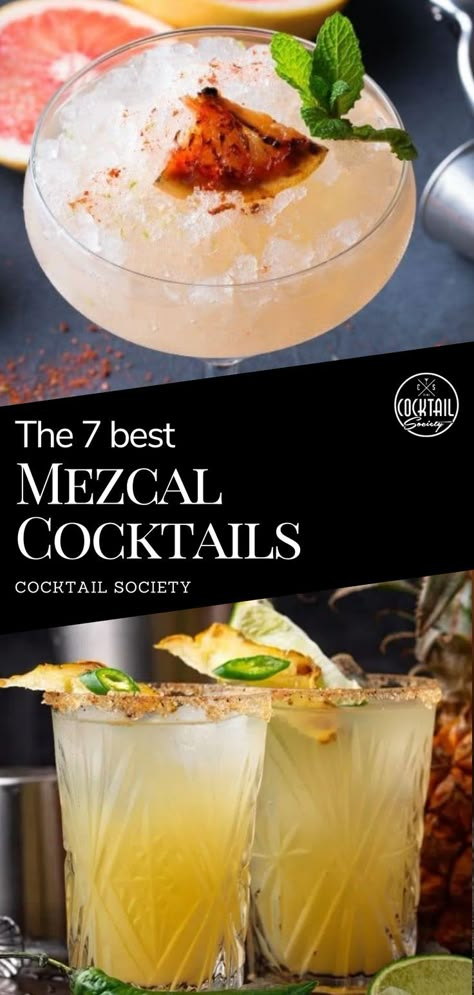 Fancy Cocktails Recipes, Vegan Cocktails, Mezcal Margarita, Mexican Cocktails, Mezcal Tequila, Drinks To Try, Mezcal Cocktails, Spicy Cocktail, Cocktails To Try