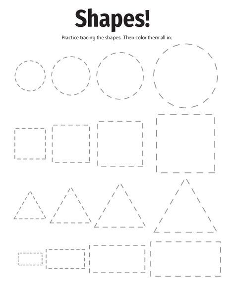 Preschool Math Worksheets: Tracing Basic Shapes Shapes Lessons, Shape Activities Preschool, Geometry Worksheets, Preschool Tracing, Activity Workbook, Pre Writing Activities, Preschool Math Worksheets, Tracing Worksheets Preschool, Worksheet For Kids