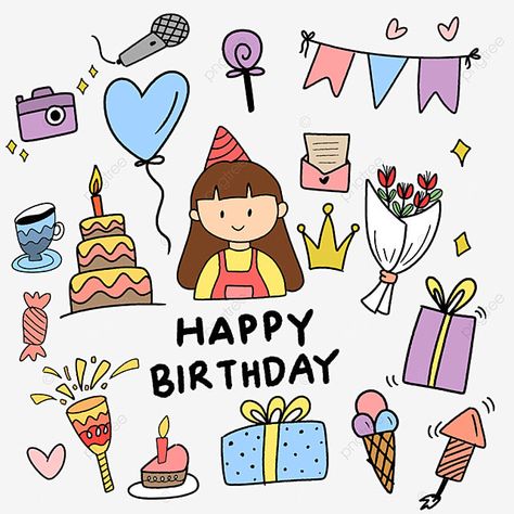 Letter Bouquet, Doodle Colorful, Happy Birthday Doodles, Doodle Cake, Banner Doodle, Happy Birthday Drawings, Birthday Drawing, Birthday Doodle, Colorful Cake