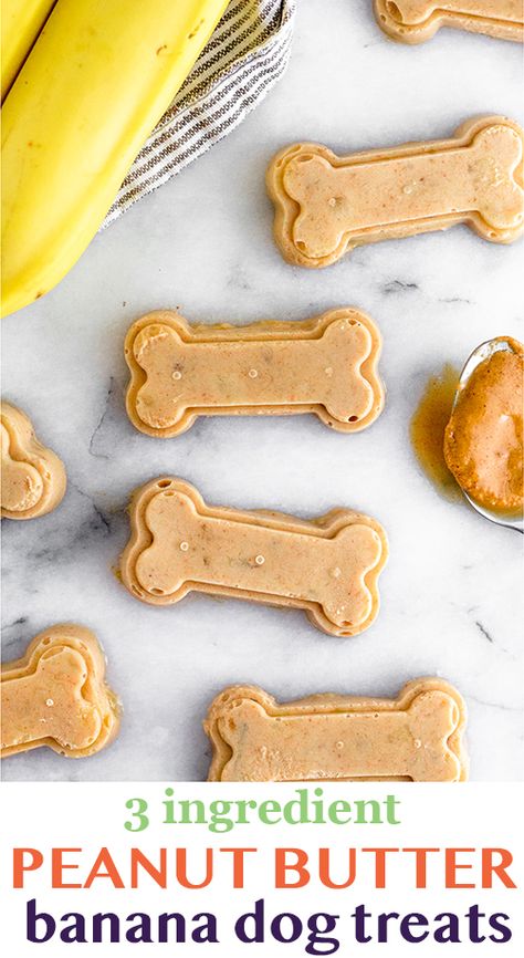 Peanut Butter Banana Dog Treats, 3 Ingredient Dog Treats, Banana Dog Treat Recipe, Banana Dog Treats, No Bake Dog Treats, Frozen Dog Treats Homemade, Dog Treats Recipe, Puppy Items, Sweet Potato Dog Treats