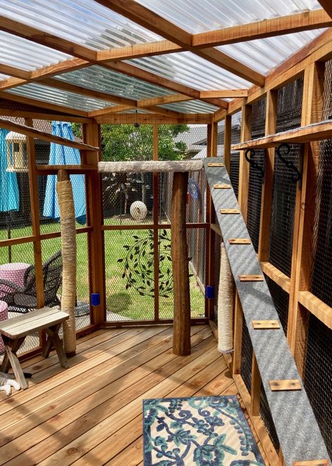 Patio Ideas For Dogs, Katt Grejer, Kat Diy, Cat Patio, Outdoor Cat Enclosure, Cat Run, Cat Sanctuary, Outdoor Cat House, Cat Playground