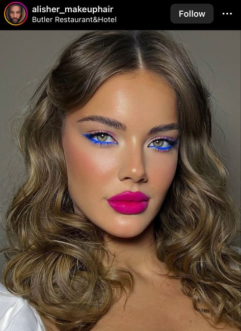 Makeup Blue Liner, Look Date, Maquillage On Fleek, Rhinestone Makeup, Blue Liner, Date Makeup, Barbie Makeup, Makeup Bridal, Fall Makeup Looks