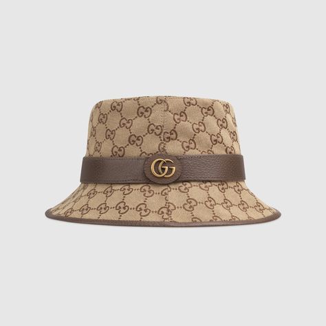 Gg Marmont Mini Bucket Bag, Gucci Bucket Hat, Bucket Hat Style, Canvas Hat, Vintage Bucket, Gucci Store, Gucci Gifts, Mens Sun Hats, Gucci Hat