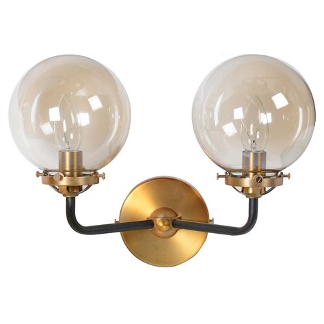 Glass Ball Wall Sconce, Brass | Lighting - Barker & Stonehouse Globe Wall Light, Copper Mirror, Wall Lights Bedroom, Brass Mirror, Glass Wall Lights, Brass Wall Light, Light Copper, Barker And Stonehouse, Brass Lighting