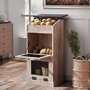 ONG Potato Storage Wood Bin, Wooden Bread Storage Bins, Decorative Potato and Onion Storage Bin, Potato Bin with Grocery Section, Wooden Vegetable Storage Box with Lid, Oak Potato Storage Ideas, Potato And Onion Storage, Veggie Storage, Wooden Storage Bins, Potato Bin, Wood Bin, Onion Storage, Wooden Bread Box, Potato Storage