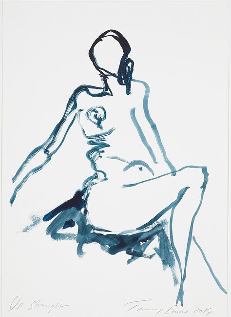 Tracey Emin Art, Tracy Emin, Feminist Artist, Tracey Emin, Life Drawings, Alberto Giacometti, Egon Schiele, Tinta China, Figure Art