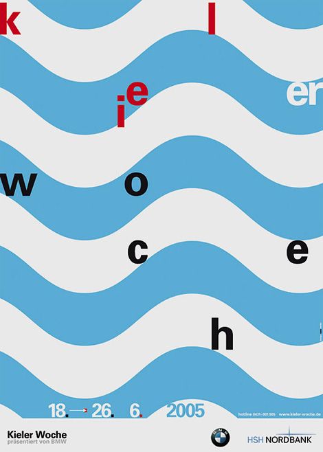 Kieler Woche Water Graphic Design Poster, The Shape Of Water Poster, Make Waves Poster, Waves Graphic Design, Spa Packaging, Wave Typography Design, Bank Images, Wave Graphic Design Illustration, Wind Graphic