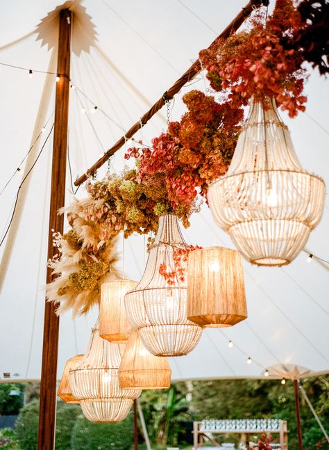 Ombre Flowers Wedding, Floral Lanterns Wedding, Boho Hanging Floral Installation, Diy Boho Lanterns, Boho Lanterns Wedding, Indian Boho Wedding, Ombré Flowers, Hanging Lanterns Wedding, Hanging Decor Wedding