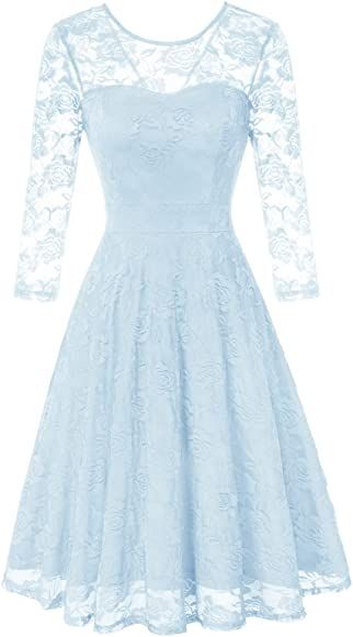 Light Blue Cocktail Dress, Winter Dance Dresses, Blue Cocktail Dresses, Blue Wedding Guest Dresses, Lace Spring Dress, Womens Evening Gowns, Lace Wedding Guest Dress, Cocktail Dresses For Women, Dresses Amazon