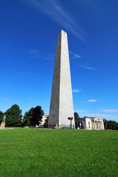 The Bunker Hill Monument has steps leading to the top for great views of Boston. Charlestown Massachusetts, Battle Of Bunker Hill, Bunker Hill Monument, Granite Monuments, Visiting Boston, Boston Things To Do, American Colonies, Bunker Hill, Water Falls