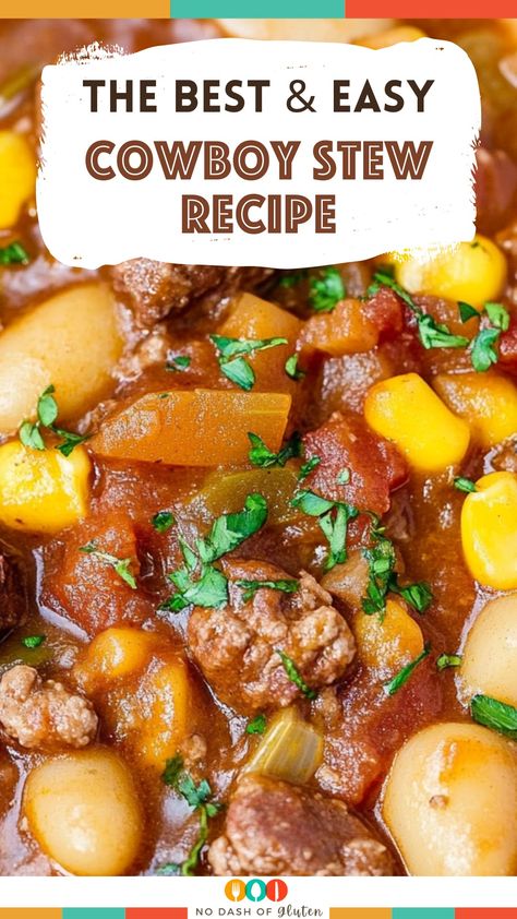 Cowboy Stew Recipe Cowboy Stew Recipe, Sausage Beans, Best Spaghetti Recipe, Meal In A Bowl, Cowboy Stew, Beans And Potatoes, Cowboy Beans, Beef Bacon, Beef Sausage