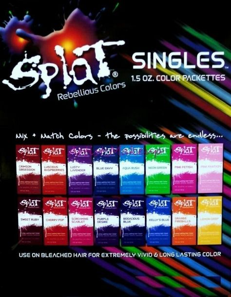 Splat Rebellious Colors Hair Packs, Splat Hair Color, Color Blonde Hair, Blonde Hair Dye, Hair Color Products, Bleach Hair, Foil Packs, Punky Color, Perm Hair