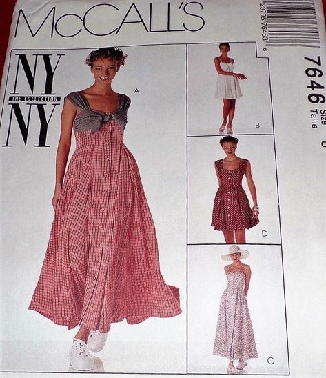 90s Dress Pattern, Aline Dress Pattern, Clothing Sewing Patterns Free, Sundress Sewing Patterns, Princess Seam Dress, Sewing Pattern Vintage, Sew Patterns, Chemise Dress, Long Sundress