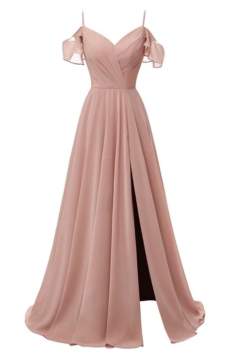 Long Gown For Bridesmaid, Formal A Line Dresses Long, Chiffon Summer Dress Long, Long Dresses Off Shoulder, Evening Dresses Sleeves, Long Birthday Dresses For Women, Most Beautiful Bridesmaid Dresses, Bridesmaid Dresses Ideas With Sleeves, V Neck Evening Dress