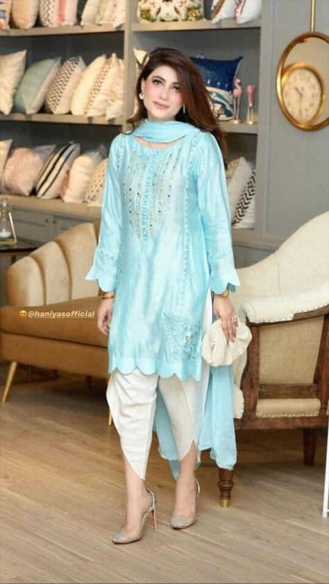 Hakoba Dress, Cigratte Pants, Long Kurti Patterns, Dhoti Salwar, Party Wear Frocks, Frock Designs, Short Frock, Womens Pants Design, Lace Dress Design