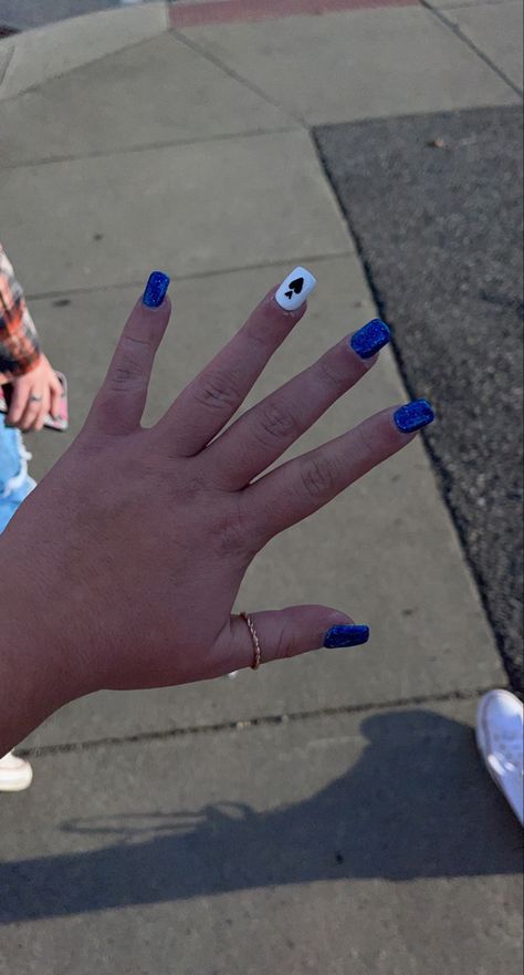 Blue Western Nails, Sparkly Blue Nails, Punchy Nails Designs, Country Acrylic Nails, Rodeo Nails, Cowboy Nails, Hoco Nails, Dark Blue Nails, Western Nails