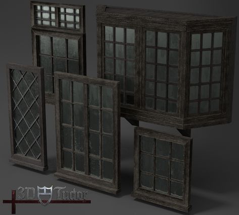 Medieval Window, 3d Modeling Tutorial, Water Abstract, Buildings Photography, Medieval Houses, House Window, Interesting Buildings, Fantasy House, Wood Windows