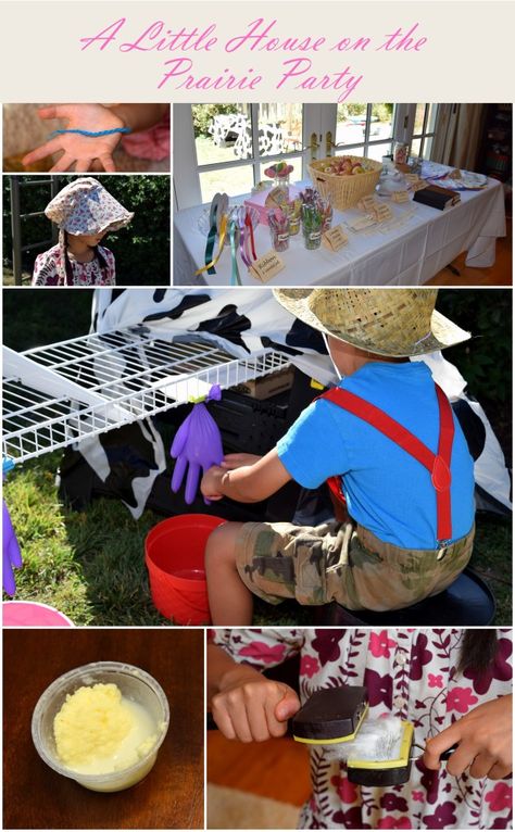 Little House on the Prairie Birthday Party – MakeHardware.com 24th Of July Pioneer Day, Pioneer Day Crafts, Pioneer Day Activities, Pioneer Games, Pioneer Activities, Pioneer Crafts, Ninth Birthday, Milk The Cow, Pioneer Day