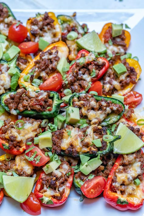 Taco Stuffed Mini Peppers for SUPER Tasty Clean Eats! (Crowd Pleaser) | Clean Food Crush Mini Peppers, Stuffed Mini Peppers, Happy Week End, Clean Food Crush, Food Crush, Clean Food, Clean Eats, Healthy Protein, Party Apps