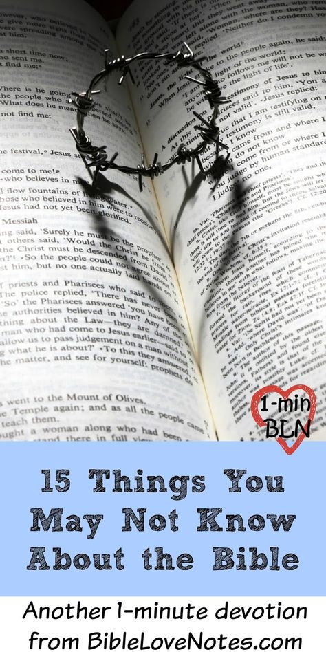 15 Things You Might Not Know About the Bible - One of a Kind Book Short Devotions, Quotes Bible Verses, Bible Study Help, Quotes Bible, Ayat Alkitab, Bible Love, Bible Notes, Bible Devotions, Bible Facts