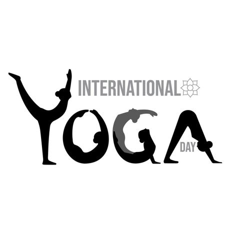 international yoga day. silhouette yoga body posture font. Women practicing yoga. vector illustration design Yoga Font, Yoga Poster Design, Silhouette Yoga, Yoga Chart, Yoga Vector, Frases Yoga, Yoga Illustration, Adobe Illustrator Graphic Design, Yoga Poster