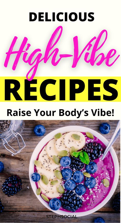 Raise your body’s vibrational energy with these high vibration foods! High vibration recipes. Healthy recipes. Smoothie recipes healthy. Blueberry smoothie recipes. Buddha bowl recipes. How to make a Buddha bowl. Spirulina recipes. High vibration diet. Foods That Raise Your Vibration, High Vibration Food Recipes, High Vibrational Recipes, High Vibration Recipes, High Vibrational Foods Recipes, High Vibe Foods, High Vibration Foods, Surrender Experiment, High Vibrational Foods